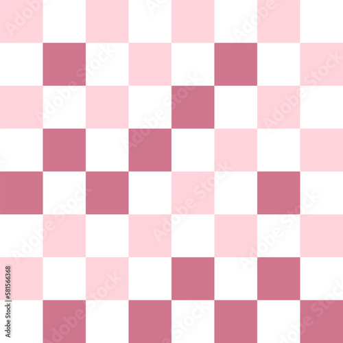 White and pink pastel checkerboard pattern background. 