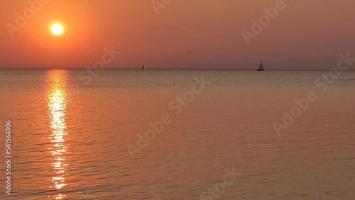 Beautiful sunset above the ocean. 