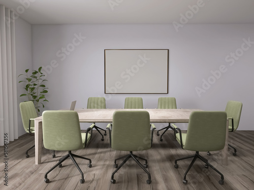 Office interior, 3d render, 3d illustration