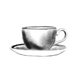 Filiżanka do kawy i herbaty - szkic, ilustracja