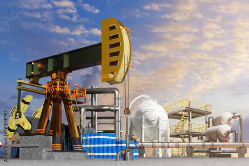 Oil field. Petrochemical in...