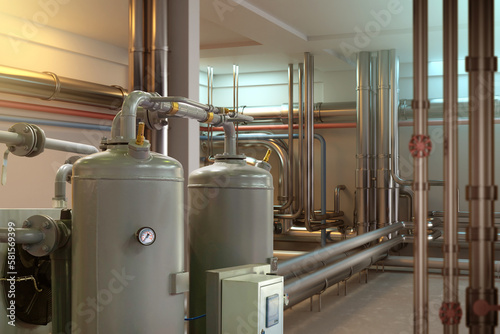 Boiler room. Basement with ...