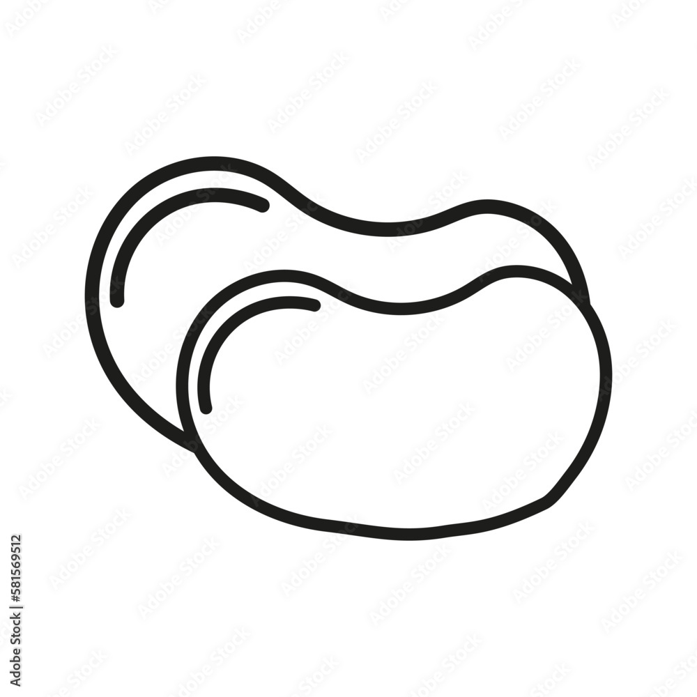 Cartoon bean icon. Design element. Vector illustration.