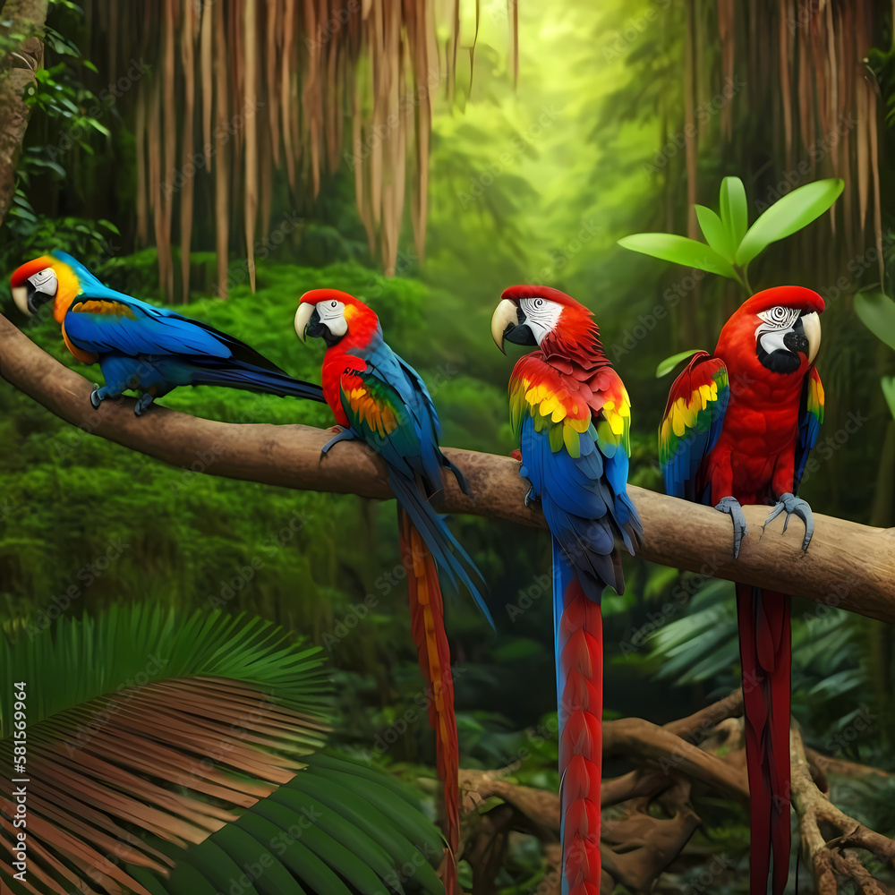 Macaw - Exotic Parrot Generative AI Macaw - Exotic Parrot Generative AI