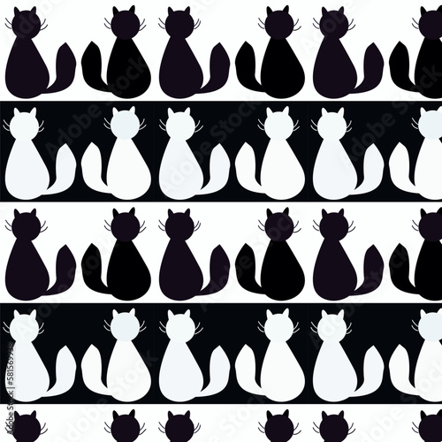 Seamless black and white vector pattern
