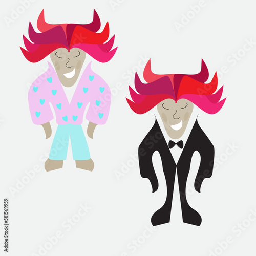 Couple of monsters vector illustration