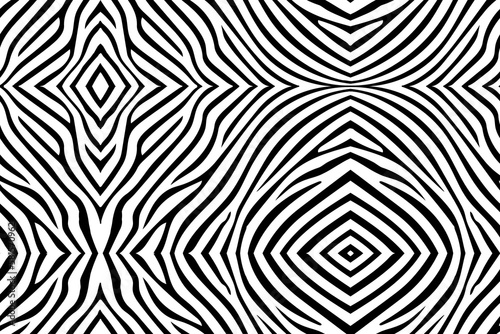 Seamless geometric pattern of zebra skin.  Pattern in black and white colors.