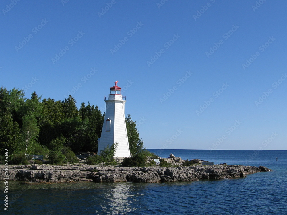 lighthouse on the coast of Bruce Peninsula, Ontario, Canada 