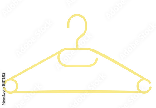 Yellow plastic hanger. vector illustration