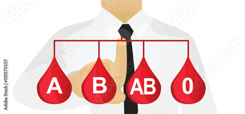 Human blood types. vector illustration