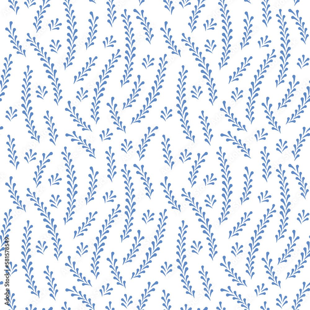 seamless pattern with decorative blue elements -vector illustration