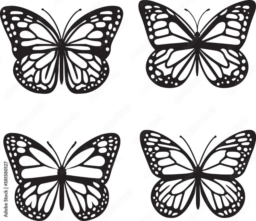 Butterfly set icon Vector Illustration, on a isolated background, SVG Butterfly set icon Vector Illustration, on a isolated background, SVG