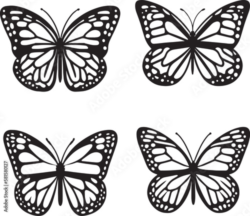 Butterfly set icon Vector Illustration, on a isolated background, SVG