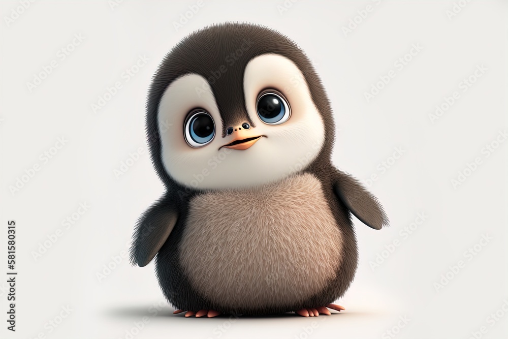Cute baby penguin digital illustration Cute baby penguin digital illustration