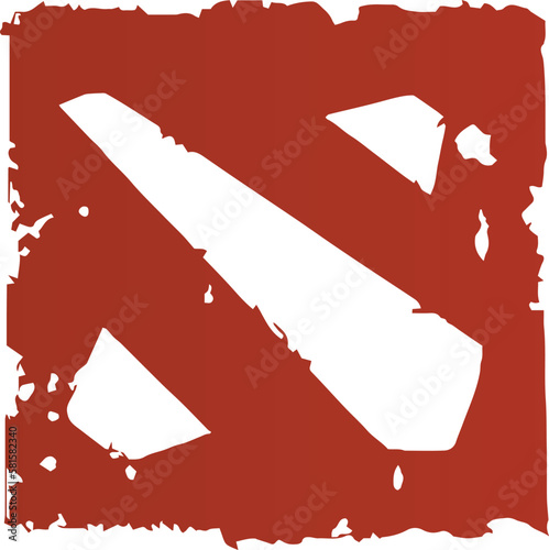 icon, logo of the game Dota 2 International against the background 