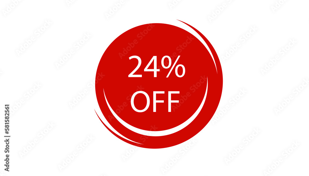 Up to % Off Special Offer Red Colored Sticker on White Background, Vector Illustration
