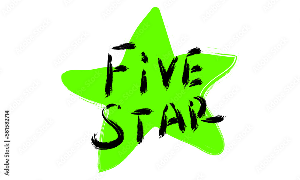Graffiti Five star word on pink background. Hand drawn Graffiti Five star word on pink background. Hand drawn