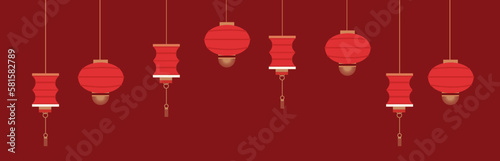 Chinese new year 2023 year of the rabbit, red paper cut rabbit character, flower and asian elements with craft style on background. Chinese translation : Happy chinese new year 2023, year of rabbit