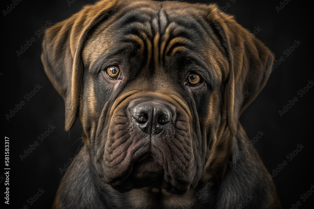 Stunning Studio Photoshoot of a Majestic Mastiff Dog: Capturing the Beauty and Personality of Man's Best Friend