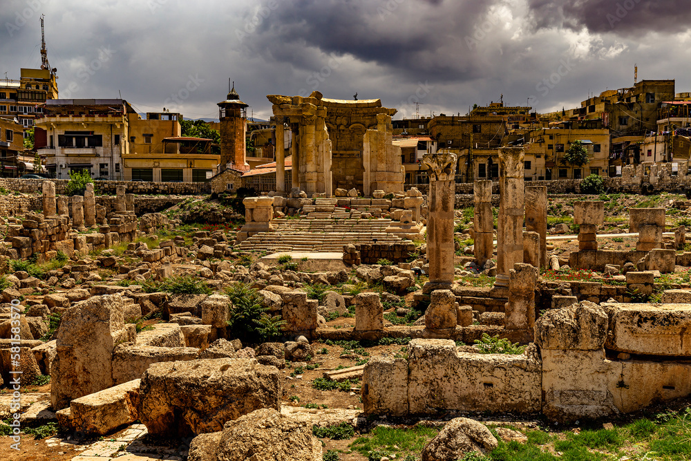 Lebanon. Baalbek (UNESCO World Heritage Site), ancient Heliopolis in Greek and Roman period. Temple of Venus