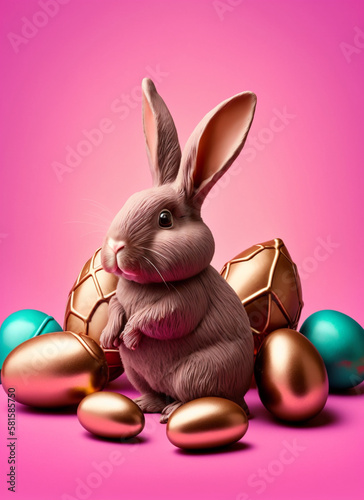 The bunnies are happy to bring lots of chocolate for this Easter. There's rabbit anyway to sweeten this date! photo