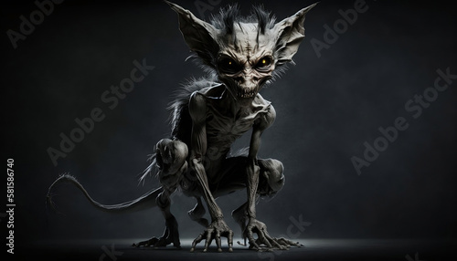 full body shot of a scary chupacabra 