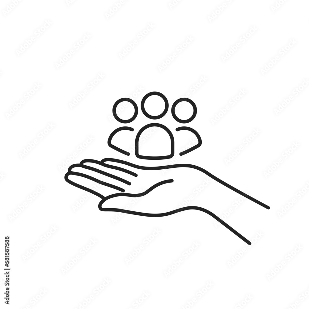 Obraz premium consumer experience icon with thin line hand