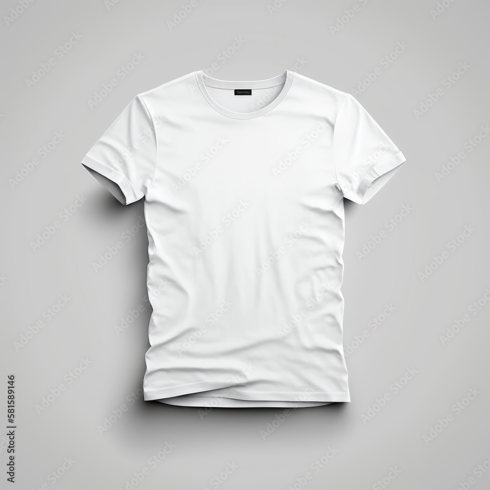 white t shirt template, front and back, white background floor, 3d ...
