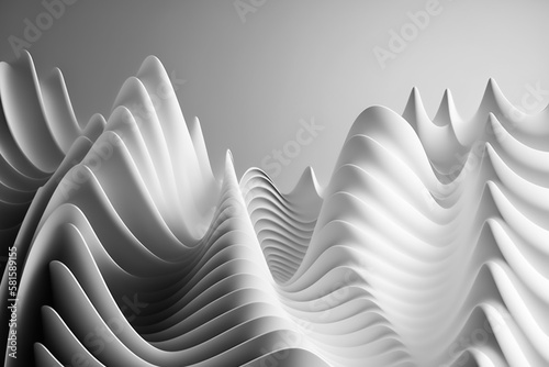 White background with 3D wave effect. Post-processed generative AI