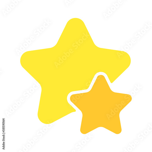 Star in a star vector. Two stars vector icon. Color star vector.