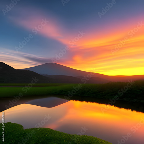 sunset over lake © DJC Design