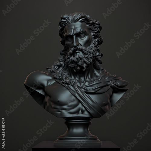 Realistic matte statue of ancient greek gods, generative AI 