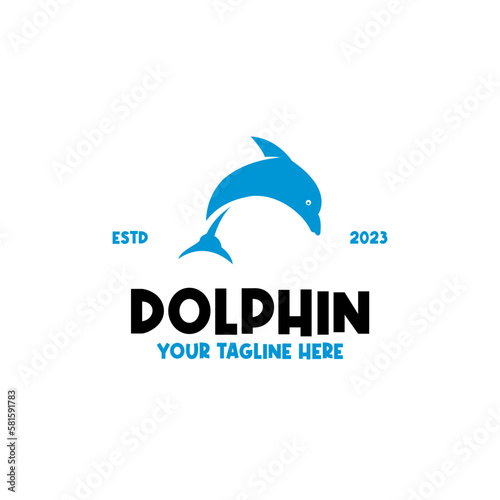 Vector dolphin logo design illustration idea