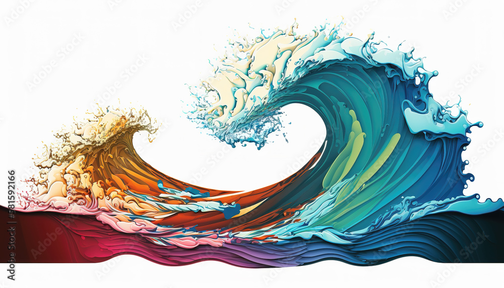 modern waves in a mix of a classic japanese art, generative ai technology modern waves in a mix of a classic japanese art, generative ai technology