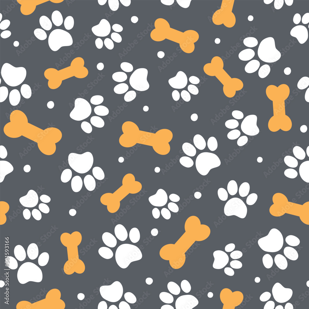 Dog paws and orange bones