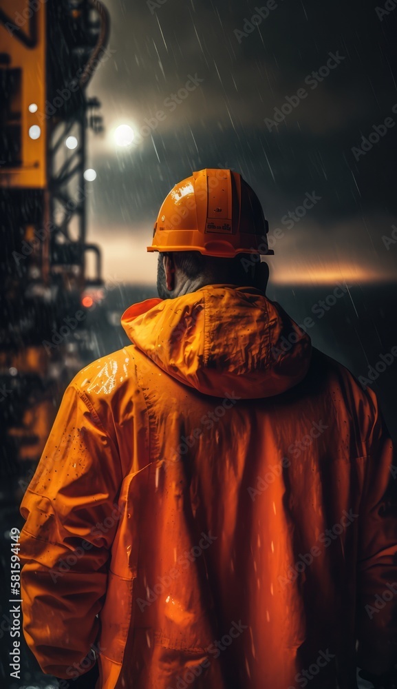 Industrial worker in oil and gas production, made with generative ai Industrial worker in oil and gas production, made with generative ai