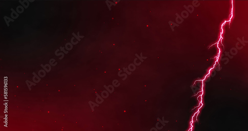 Composition of pink thunder strike over red background