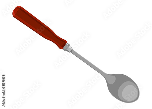 Culinary spoon. Isolated on white. Kitchen tool