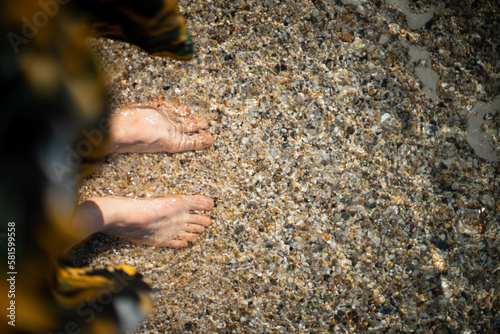 Sand texture. Medeterian sea in Alanya Turkey.  photo