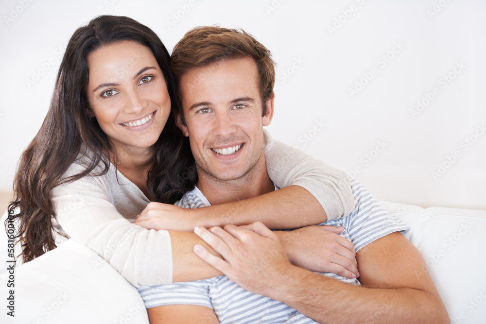 Well be together forever. A young loving couple smiling together. Well be together forever. A young loving couple smiling together.