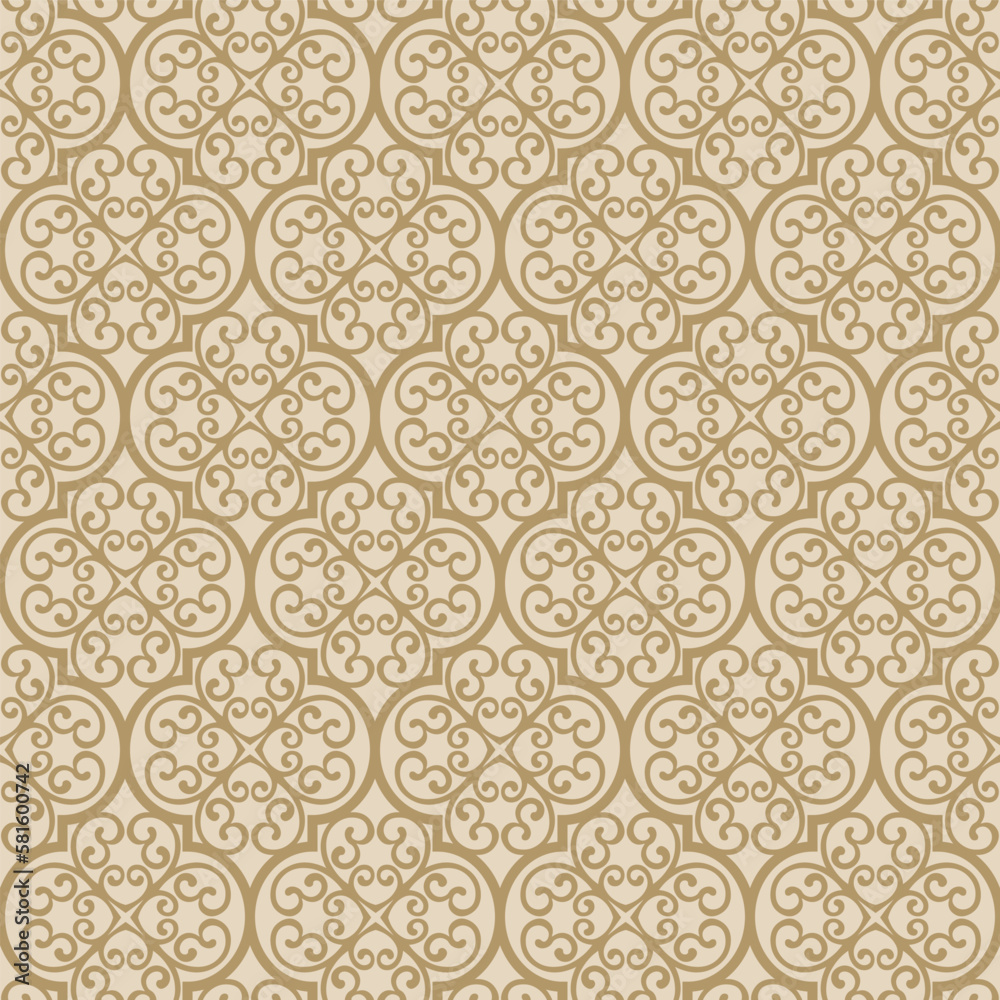 Gold Antique Ironwork Seamless Vector Repeat Pattern Gold Antique Ironwork Seamless Vector Repeat Pattern