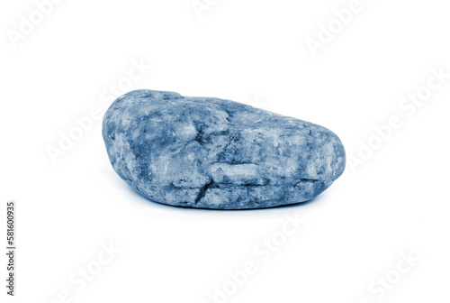 Blue stone on a white background.
