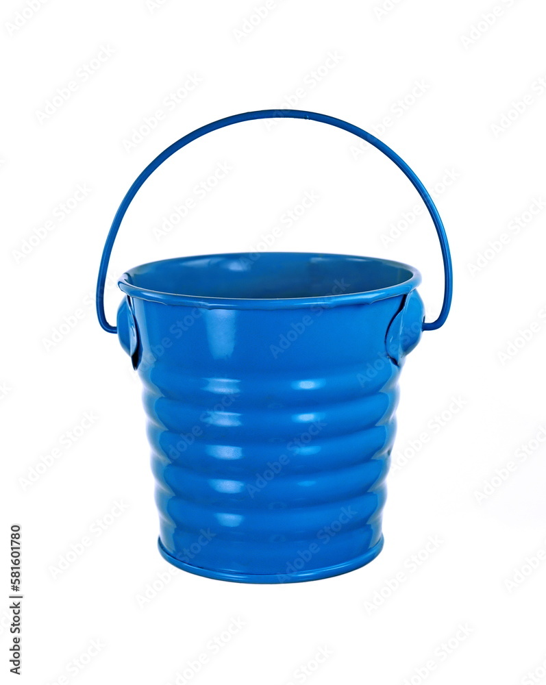 Blue bucket isolated on white background Blue bucket isolated on white background