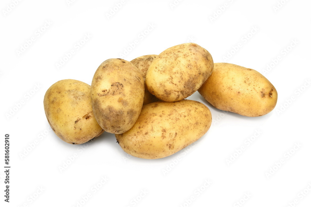 Ripe potatoes isolated on white background Ripe potatoes isolated on white background