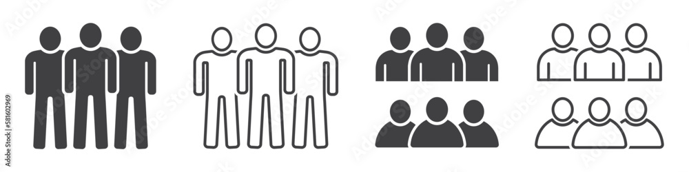 Set of team icons. Person symbol, group people. People in trendy flat style, vector. Set of team icons. Person symbol, group people. People in trendy flat style, vector.