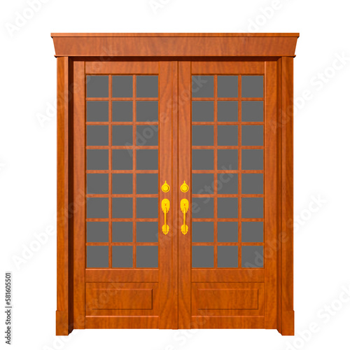 wood double door