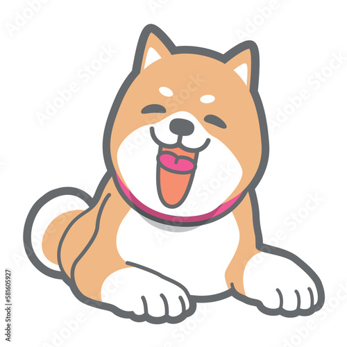 笑顔の柴犬のベクターイラスト