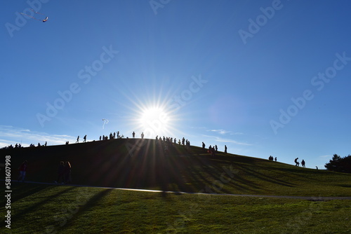 Sunset over the hill.