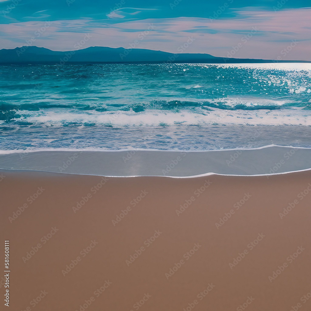 Wild beach summer background with generative ai