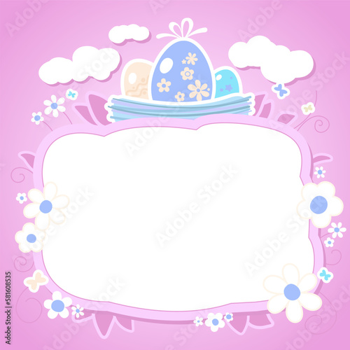 Easter frame template with Easter elements